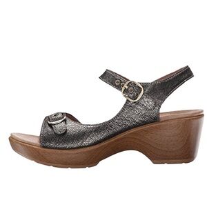DANSKO Joanie Wedge Sandals Metallic Iridescent Women's Buckle Sandals US 7.5-8